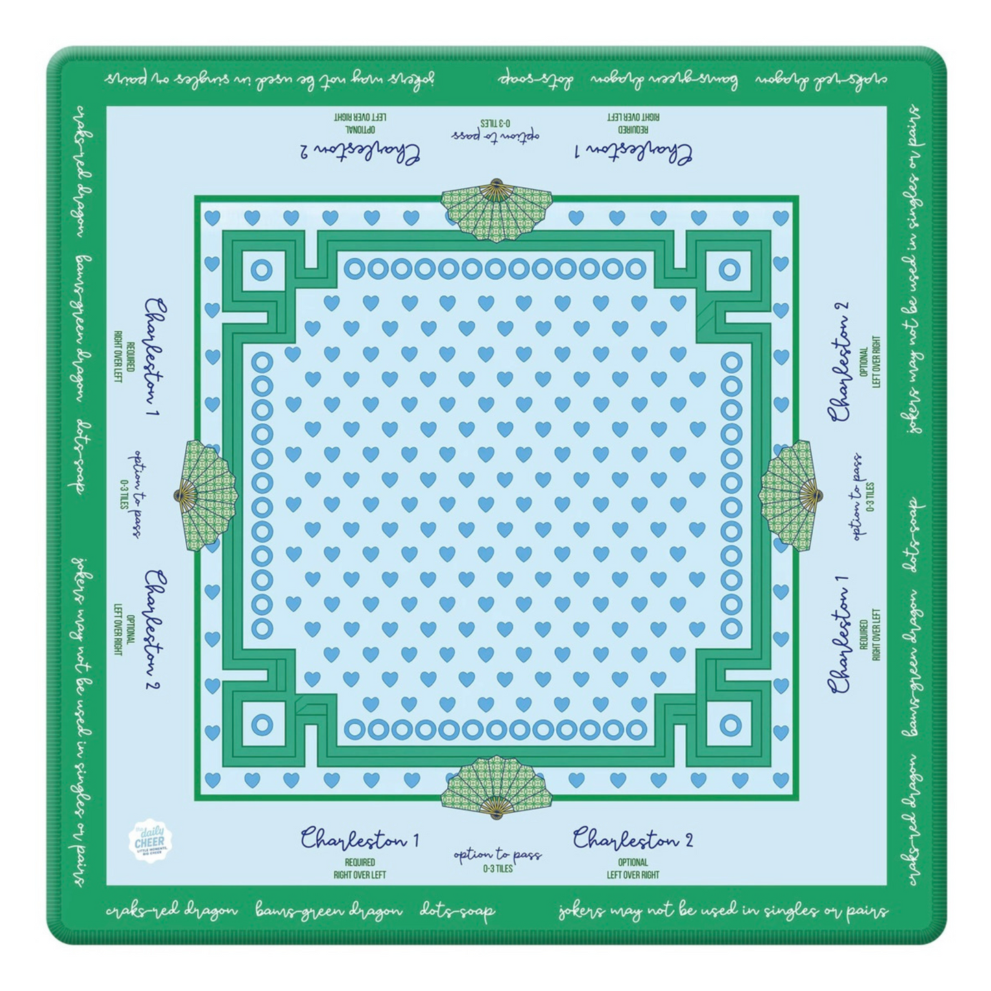 The Stitched Hearts Mahjong Mat