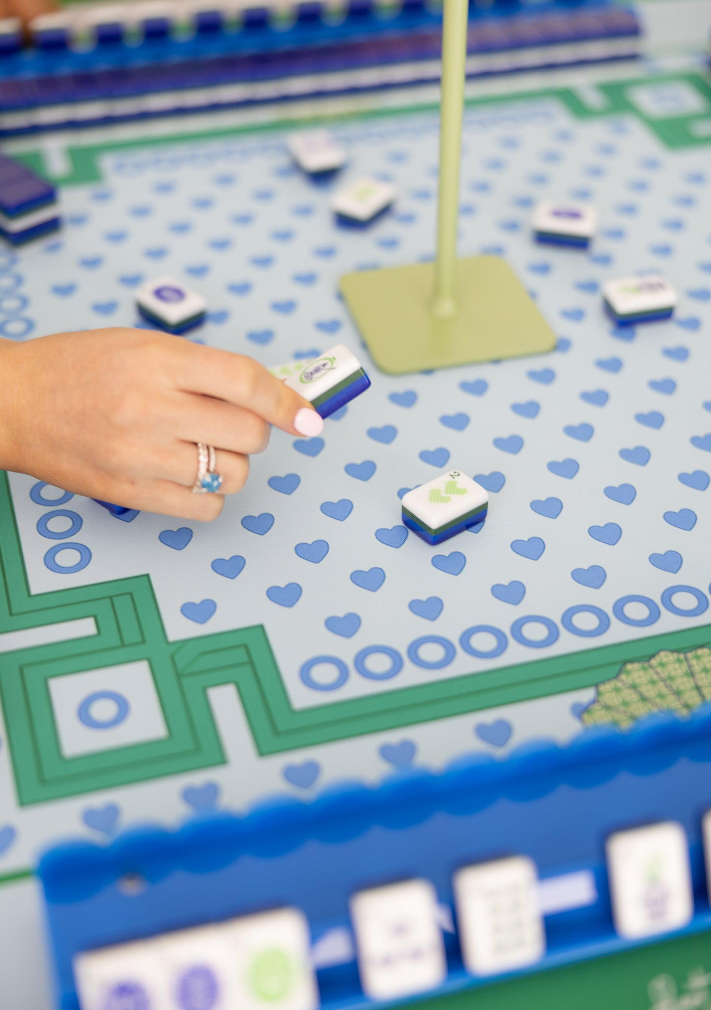 The Stitched Hearts Mahjong Mat